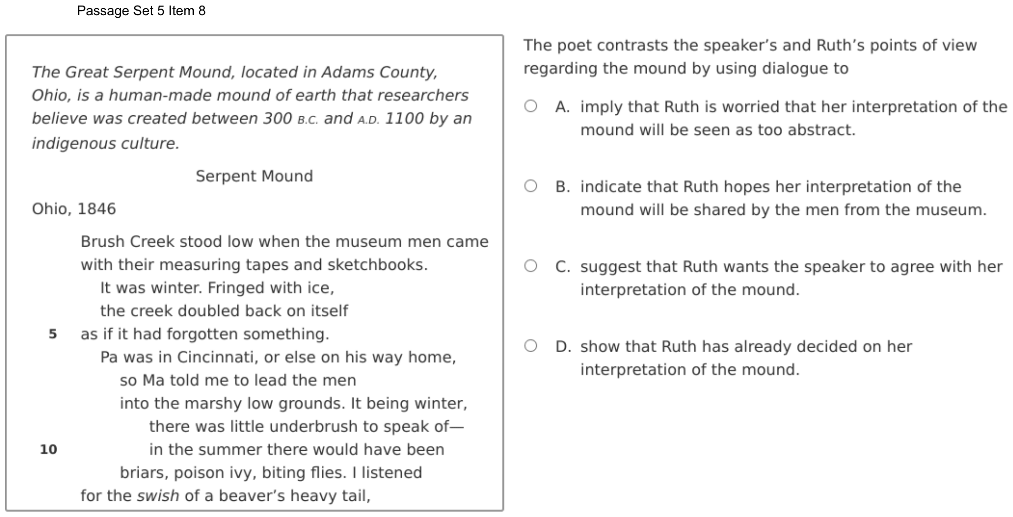 Question 33 as shown on the DOE’s digital test, page 48 of its printable version.