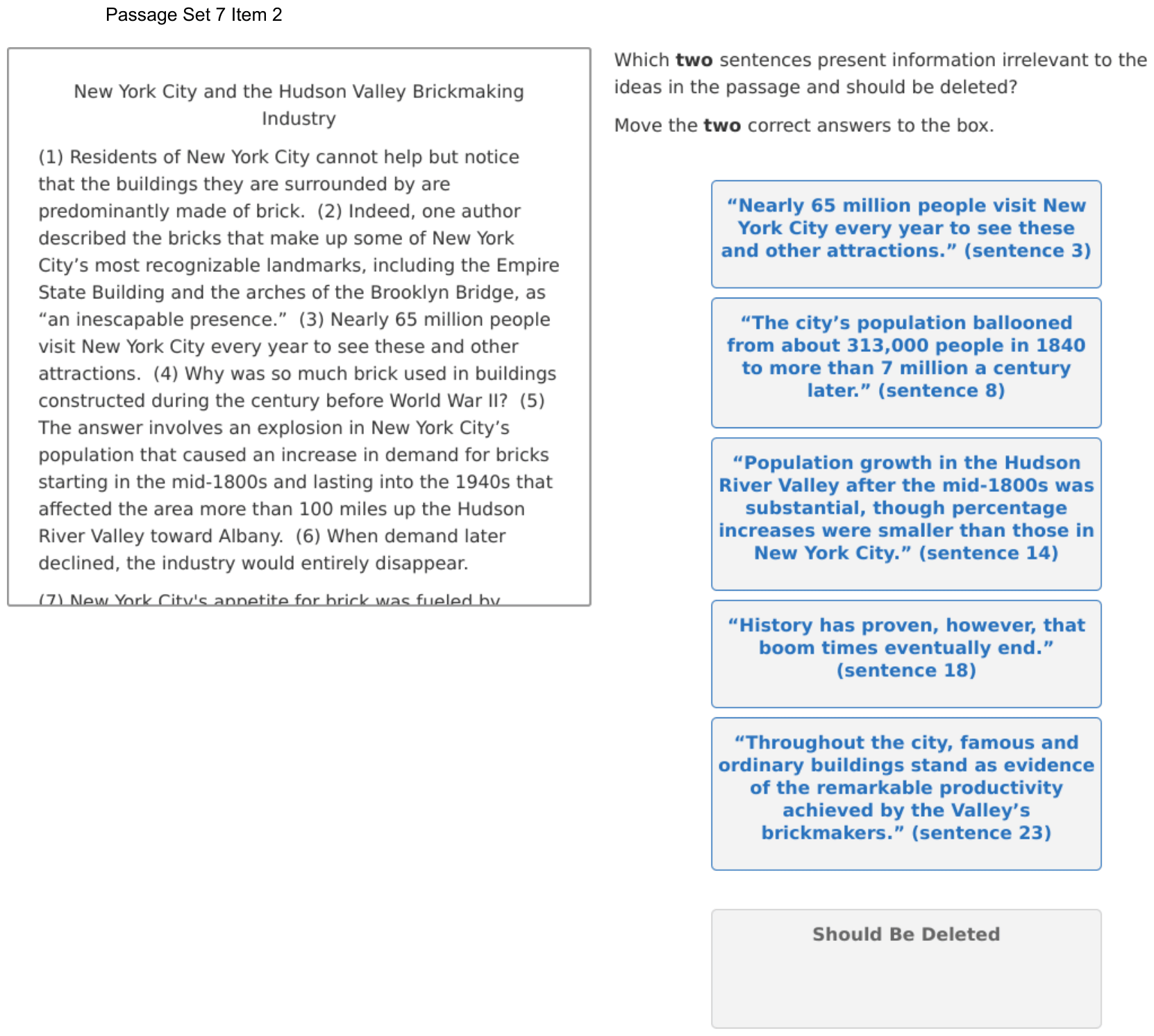 Question 45 as shown on the DOE’s digital test, page 66 of its printable version.