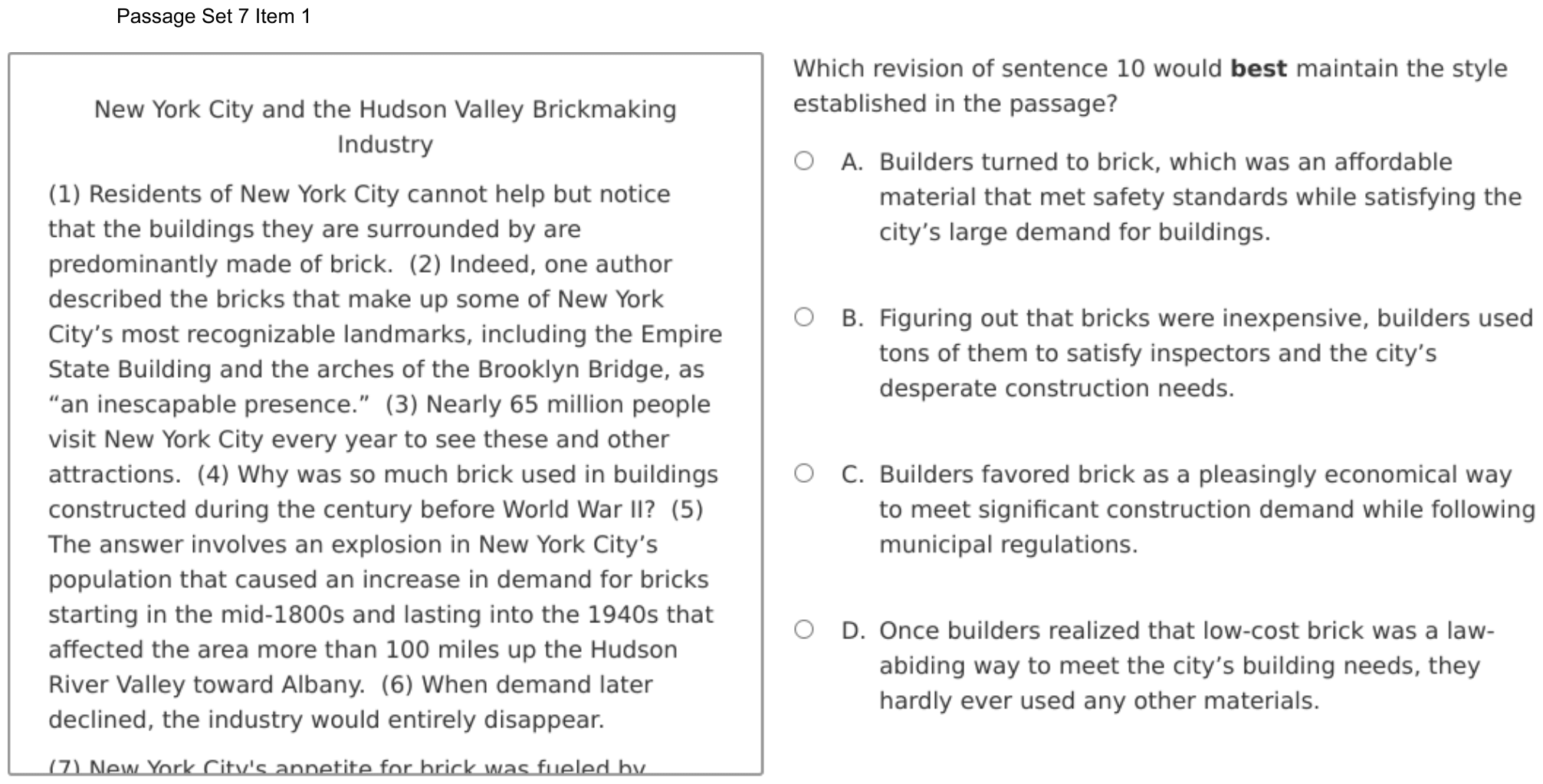 Question 44 as shown on the DOE’s digital test, page 65 of its printable version.