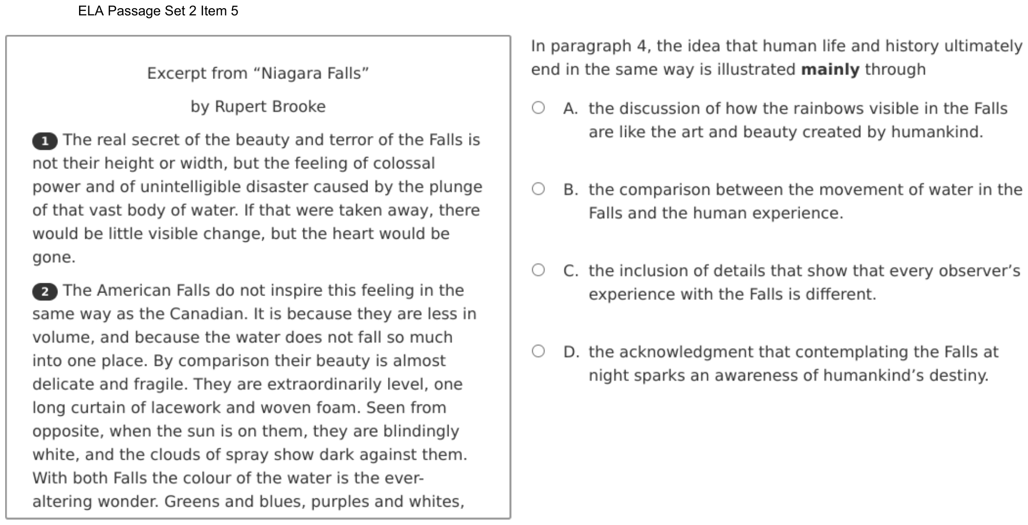 Question 11 as shown on the DOE’s digital test, page 19 of its printable version.