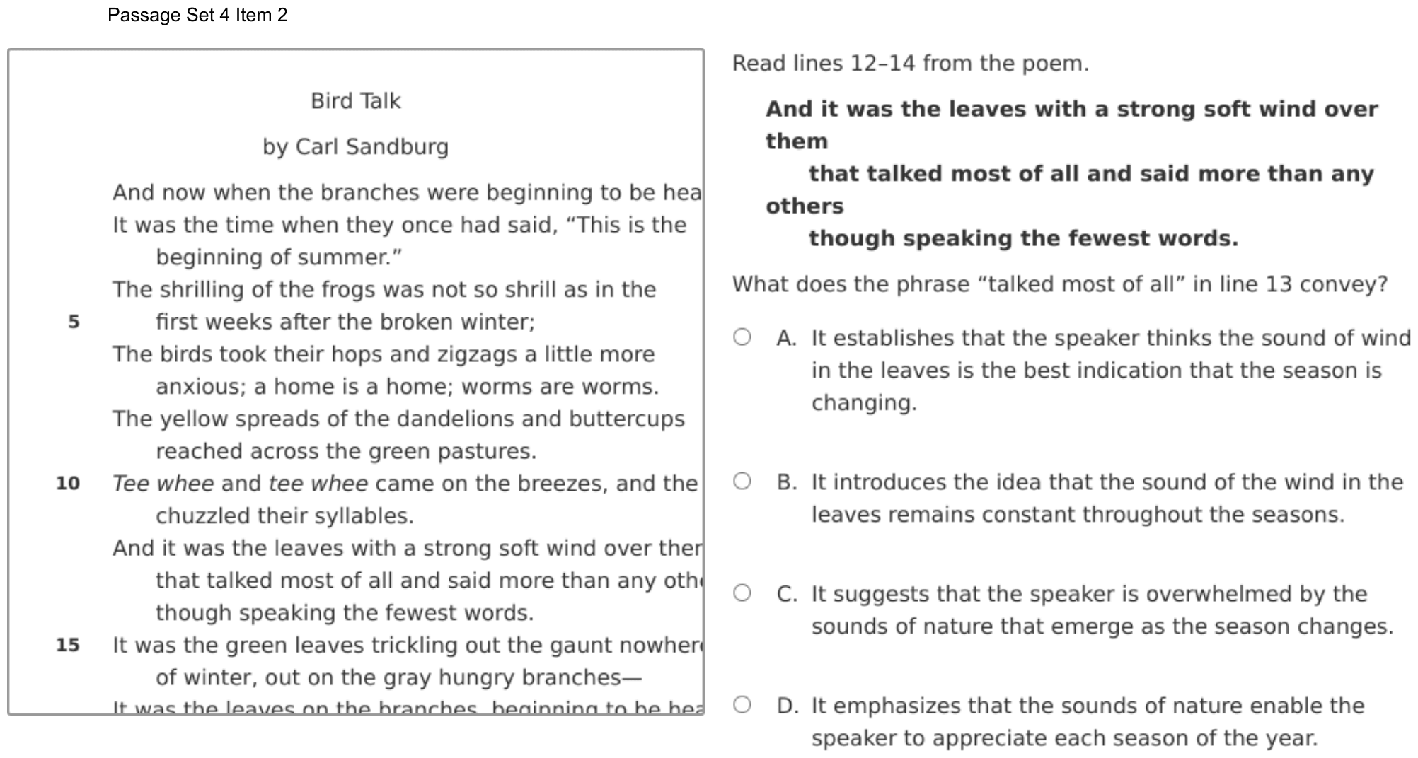 Question 21 as shown on the DOE’s digital test, page 34 of its printable version.