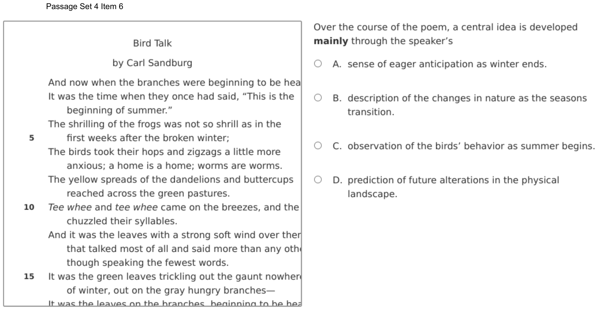 Question 25 as shown on the DOE’s digital test, page 38 of its printable version.