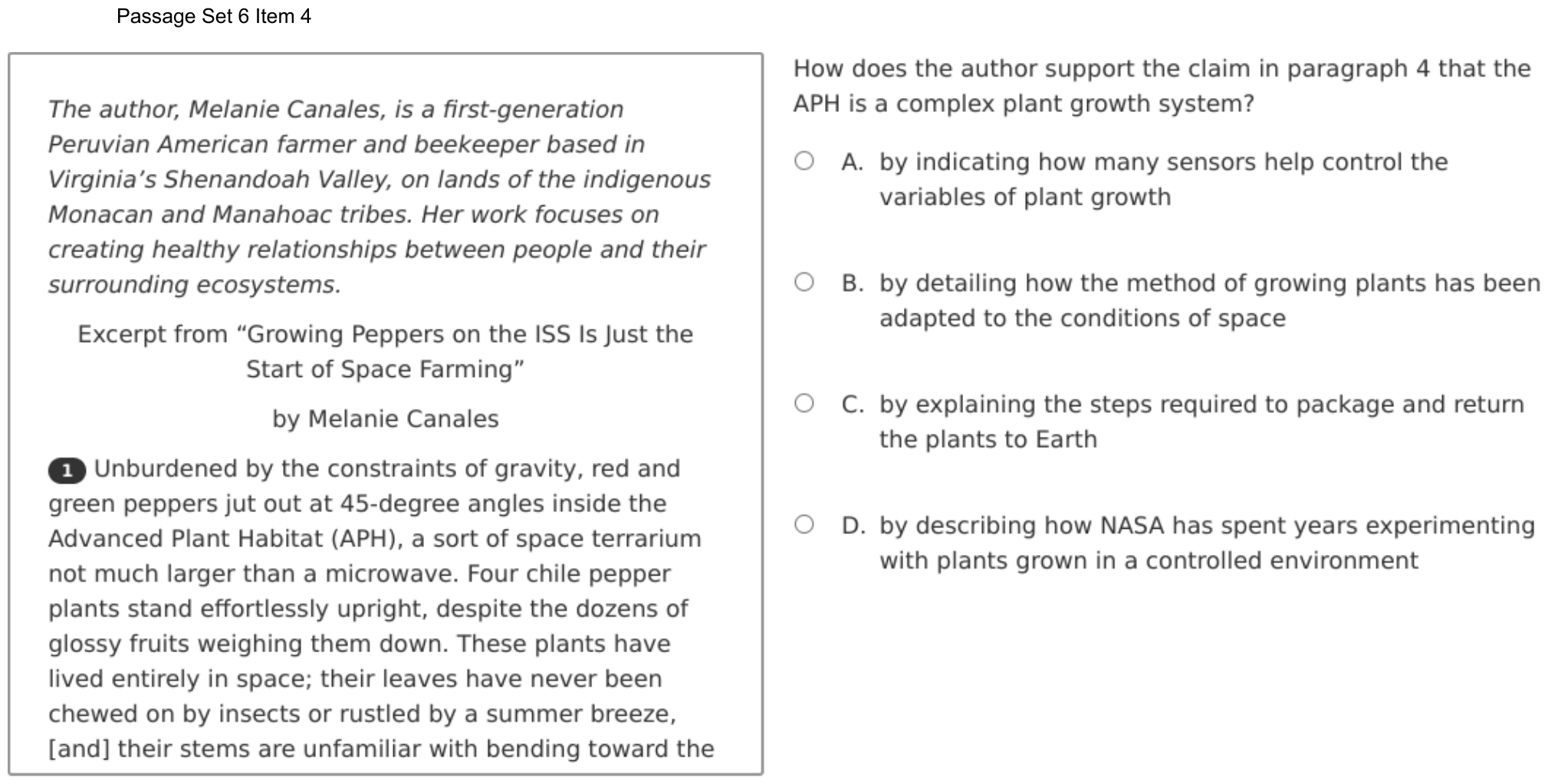 Question 37 as shown on the DOE’s digital test, page 55 of its printable version.