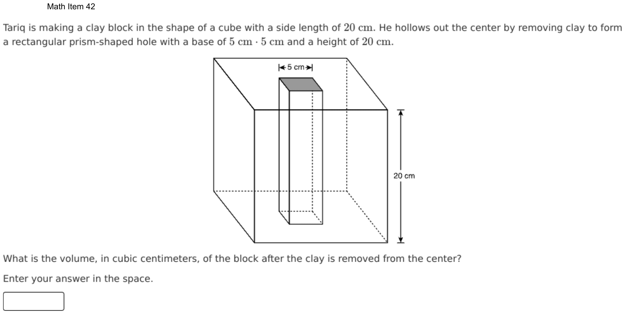 Question 42 as shown on the DOE’s digital test, page 115 of its printable version.