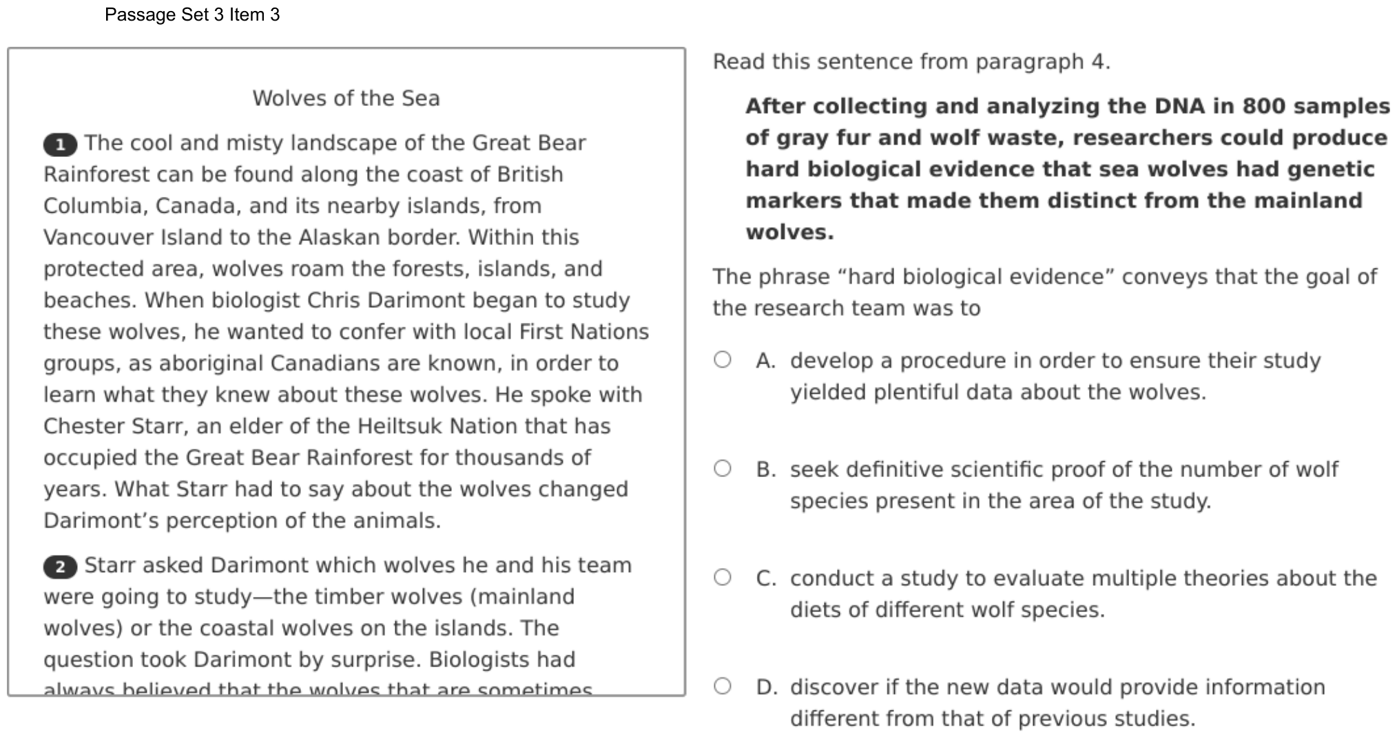 Question 17 as shown on the DOE’s digital test, page 27 of its printable version.