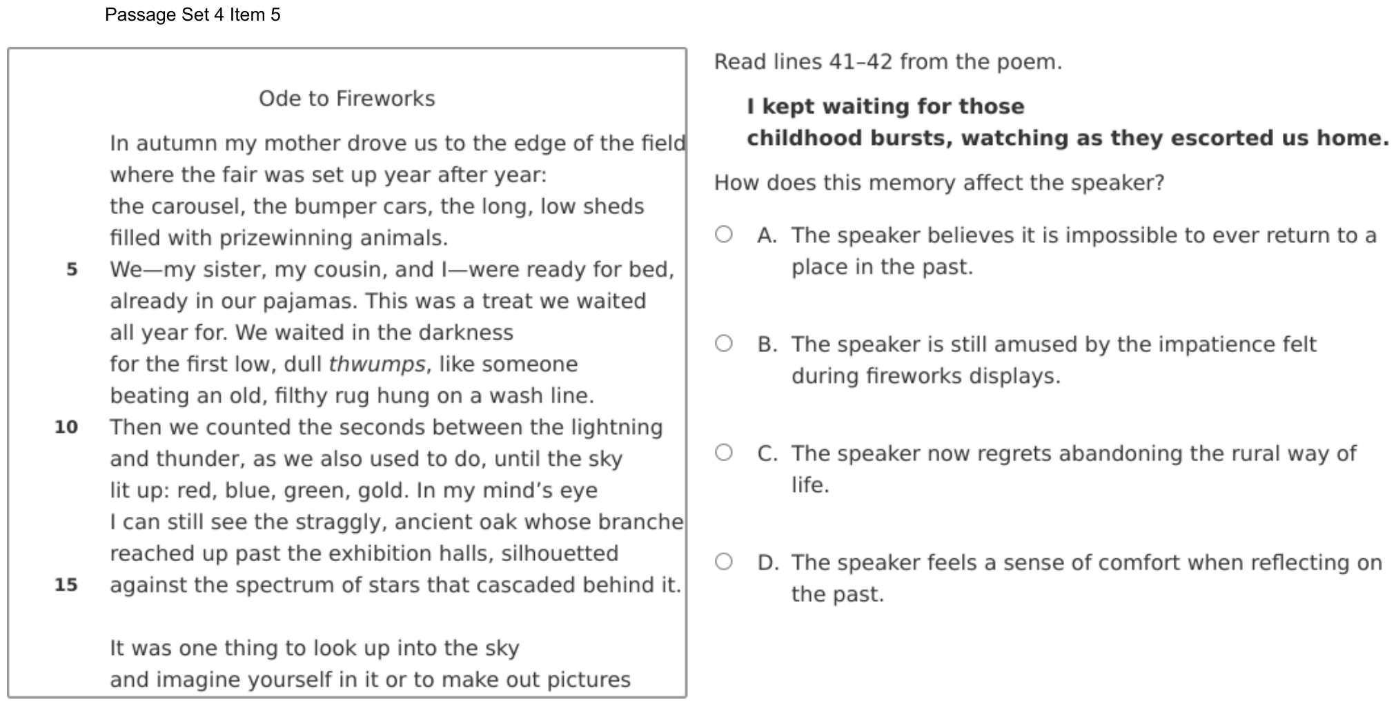 Question 25 as shown on the DOE’s digital test, page 37 of its printable version.
