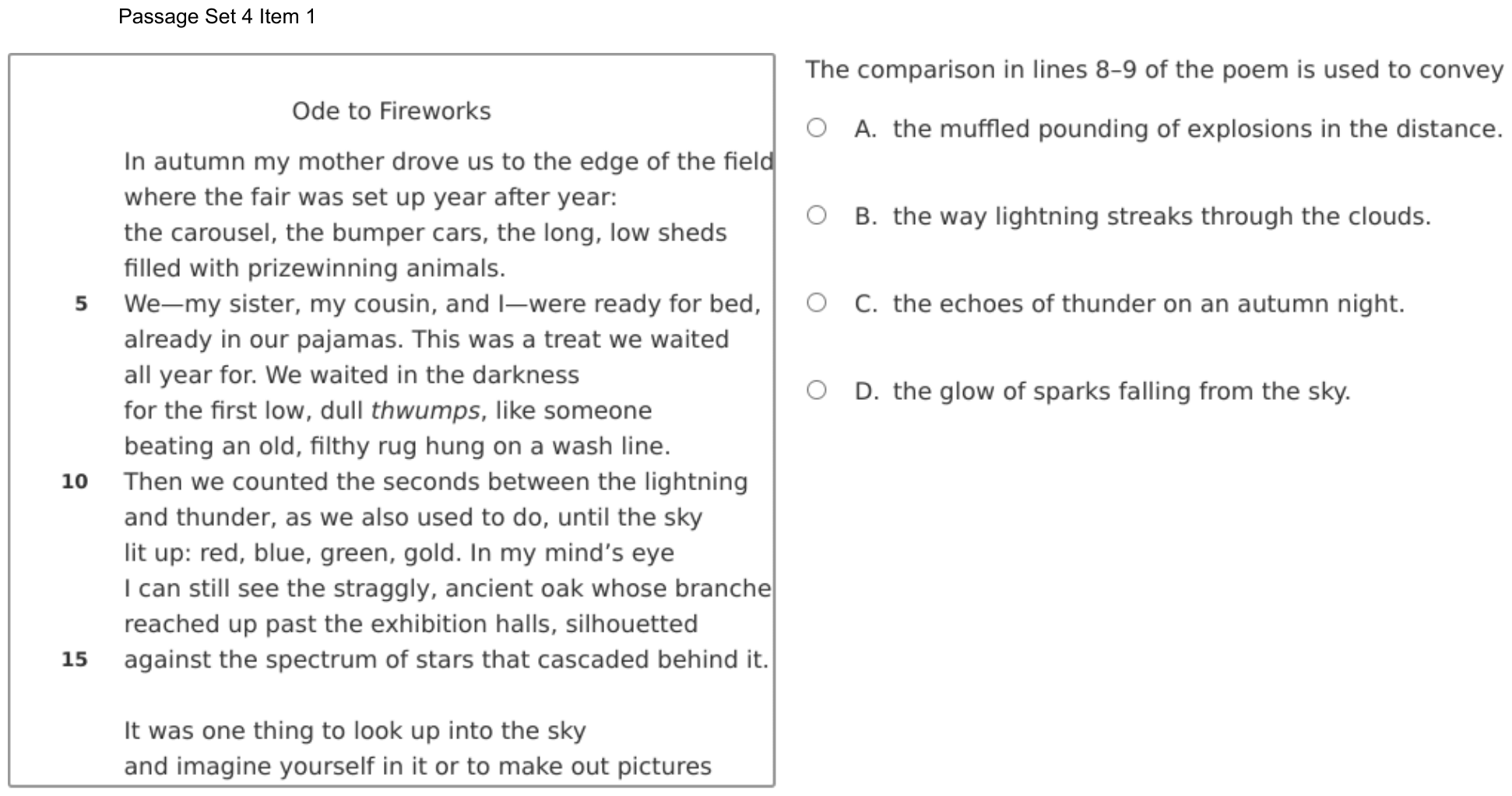 Question 21 as shown on the DOE’s digital test, page 33 of its printable version.