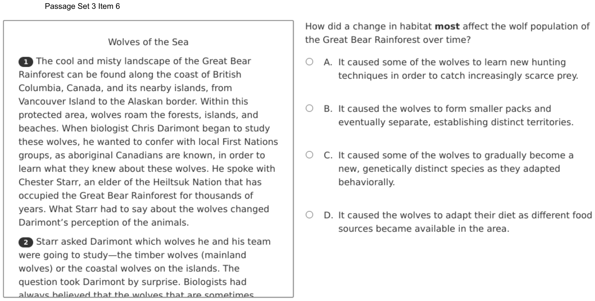 Question 20 as shown on the DOE’s digital test, page 30 of its printable version.