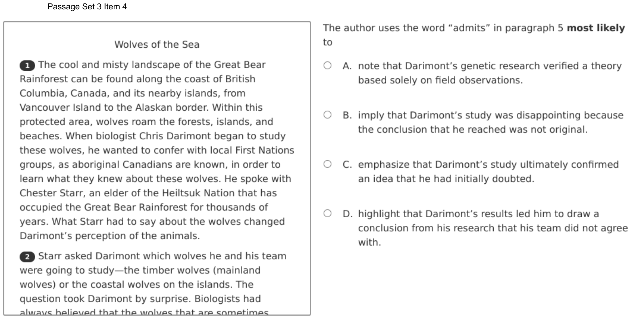 Question 18 as shown on the DOE’s digital test, page 28 of its printable version.