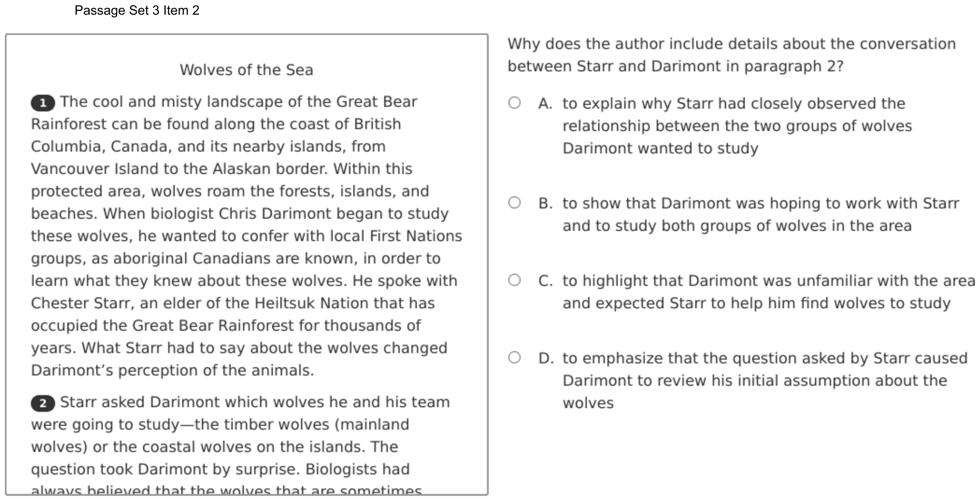 Question 16 as shown on the DOE’s digital test, page 26 of its printable version.