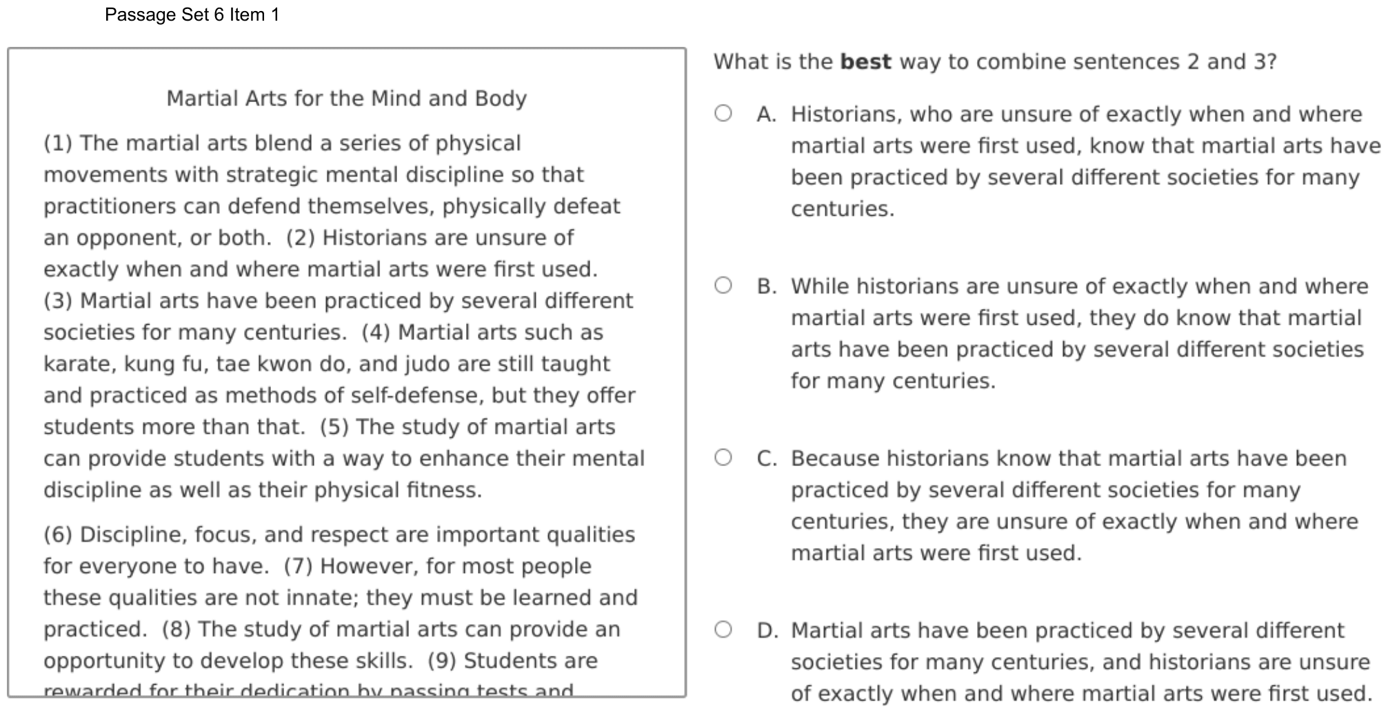 Question 35 as shown on the DOE’s digital test, page 53 of its printable version.