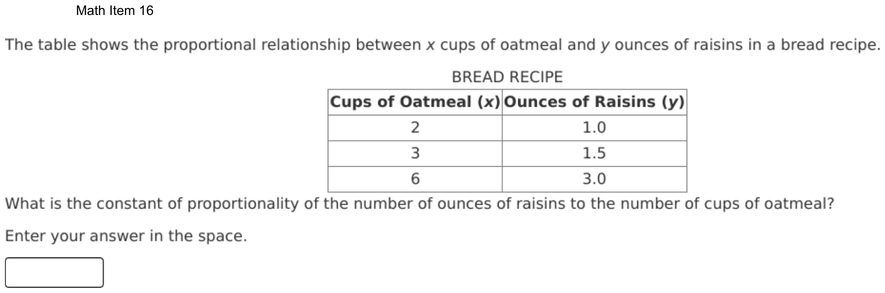 Question 16 as shown on the DOE’s digital test, page 89 of its printable version.