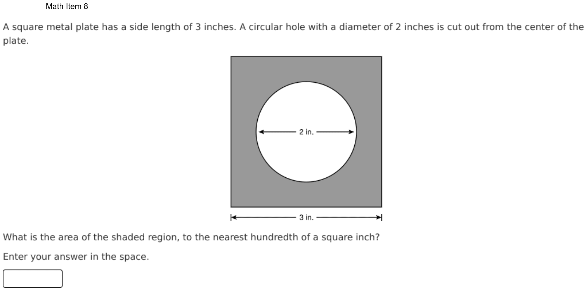Question 8 as shown on the DOE’s digital test, page 81 of its printable version.