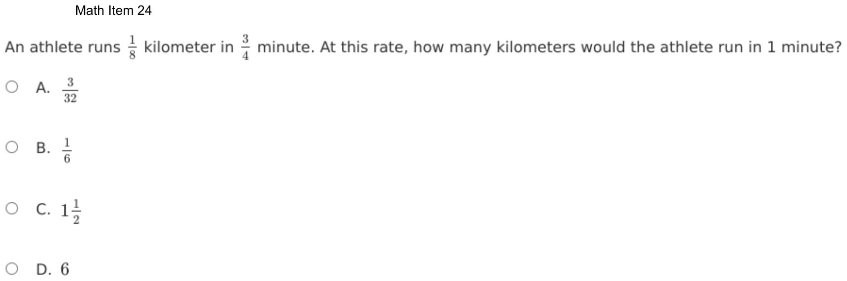 Question 24 as shown on the DOE’s digital test, page 97 of its printable version.