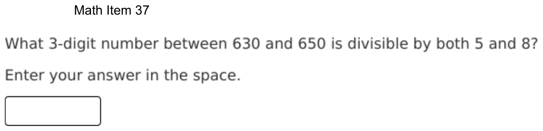 Question 37 as shown on the DOE’s digital test, page 110 of its printable version.
