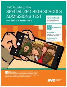 Cover of the NYC Guide to the Specialized High Schools Admissions Test (SHSAT) for 2021 Admissions