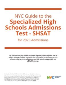 Cover of the NYC Guide to the Specialized High Schools Admissions Test (SHSAT) for 2023 Admissions